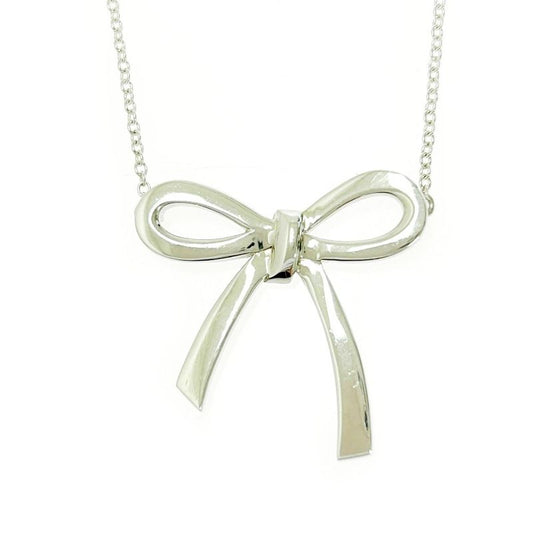 Tiffany & Co Silver Ribbon Necklace 3.0g 925 Engraved 479578 Necklace