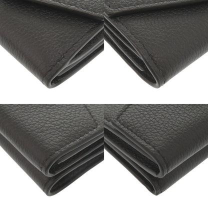 Louis Vuitton Portefeuille Lock Mini M63921 Calf Leather Noir Black Trifold