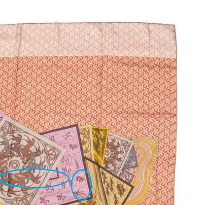 Hermes Carre 90 Scarf Cheval Sur Mon Carre 100% Silk Pink Accessory