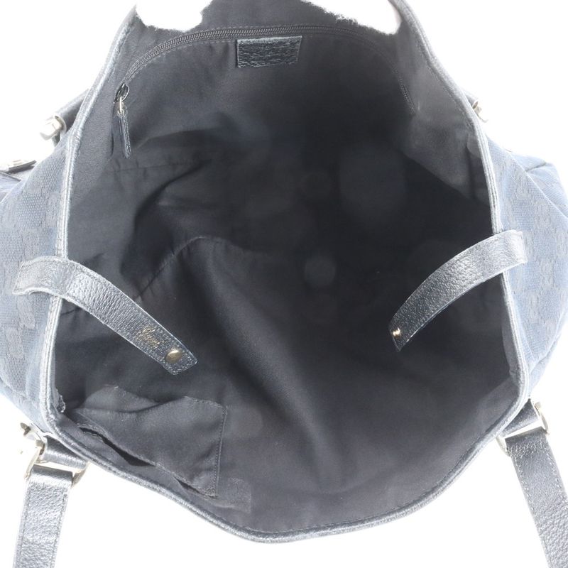 Gucci GG Canvas Abby Leather Tote Bag Shoulder Hand 130736 Black Women's ERE
