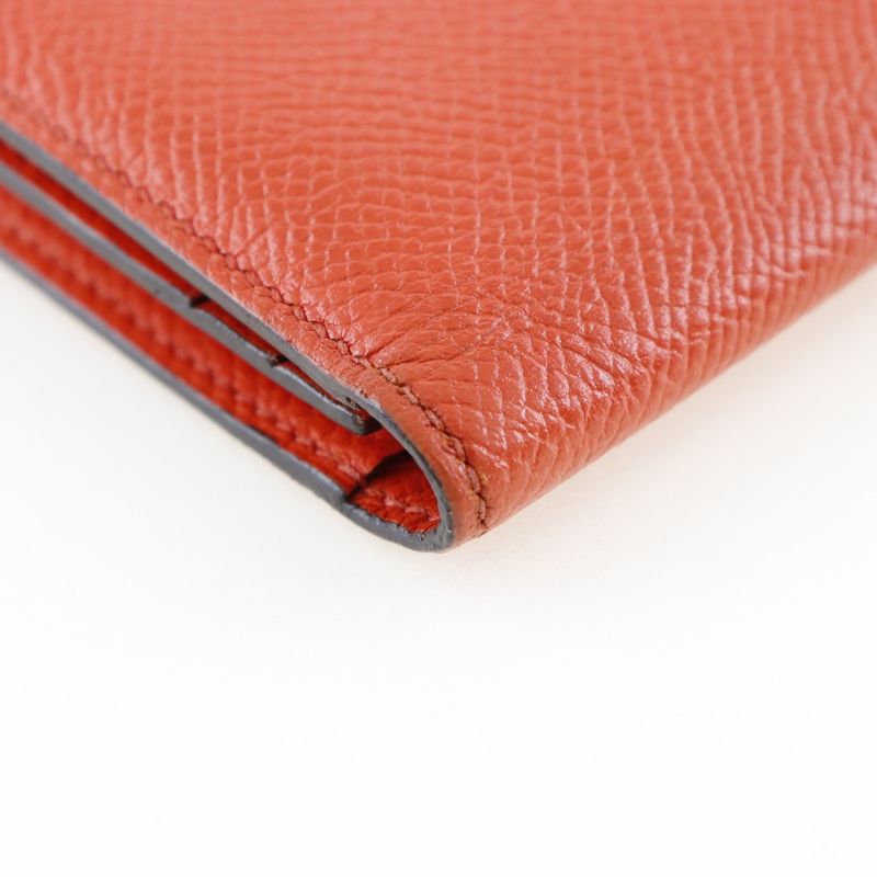 Hermes Bearn Souffle Vaux Epson Orange T Ladies Long Wallet