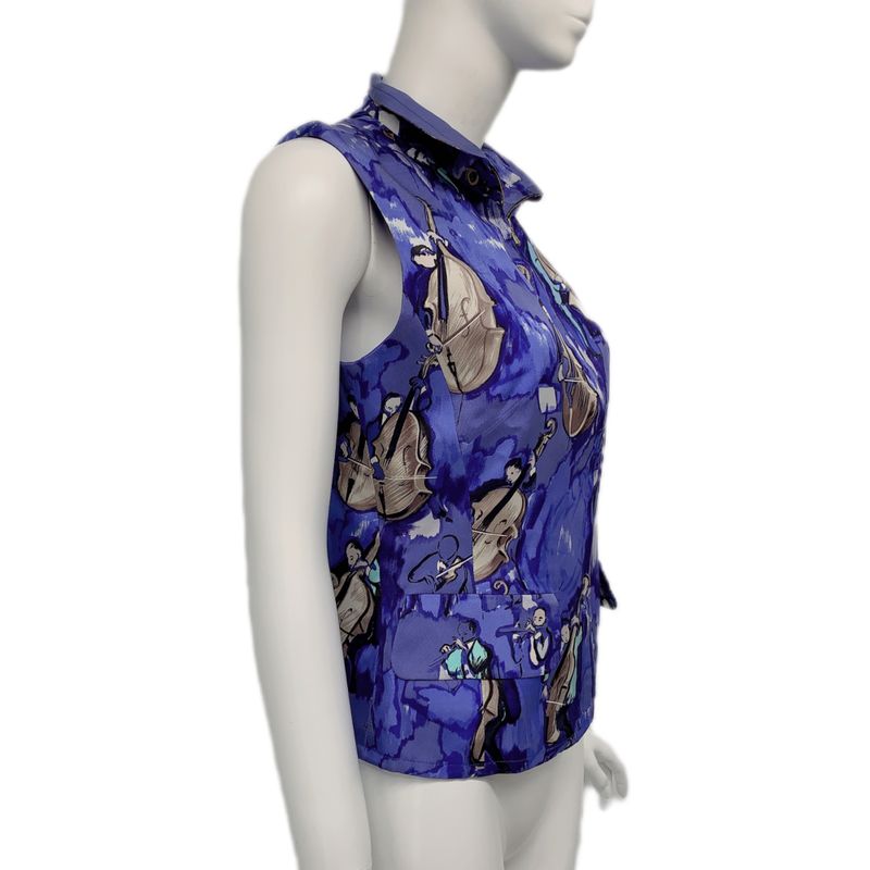 Hermes Concerto Vest Size 38 Blue