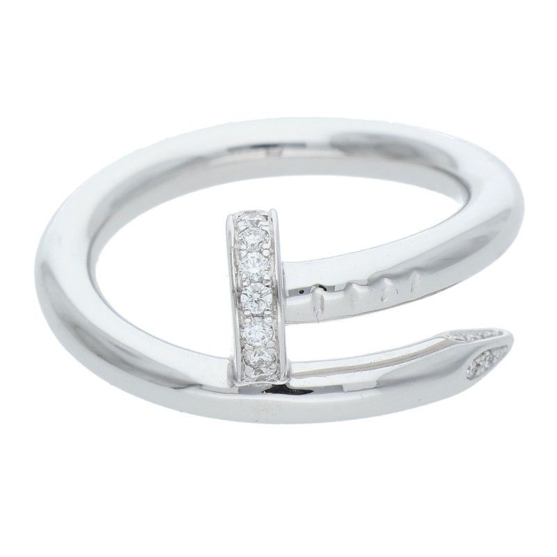 Cartier Juste UN CLOU RING Juste Un Clou 18K White Gold Diamond Ring Men's 51 11