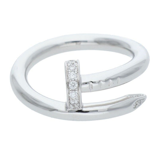 Cartier Juste UN CLOU RING Juste Un Clou 18K White Gold Diamond Ring Men's 51 11