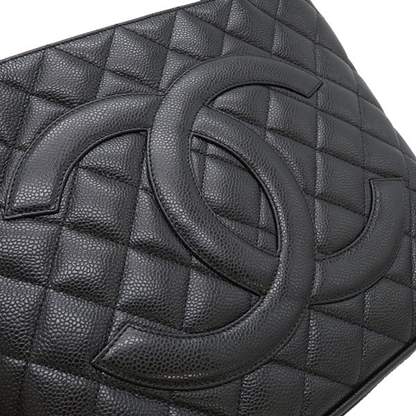 Chanel Tote Matelasse Revival Tote Caviar Skin Black Matte Silver Hardware