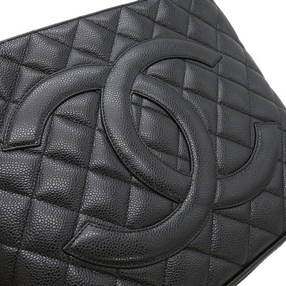Chanel Tote Matelasse Revival Tote Caviar Skin Black Matte Silver Hardware