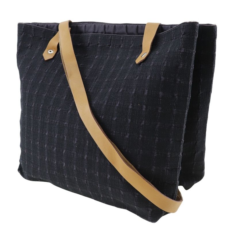 Hermes Amedava Cabas De Poche Canvas Black Women's Shoulder Bag