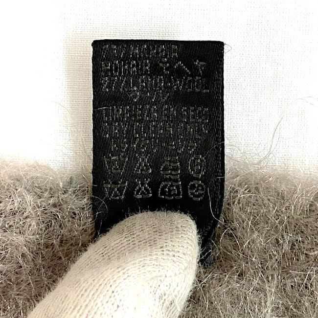 Loewe Scarf Gray Mohair Wool Leather