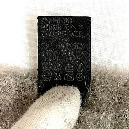 Loewe Scarf Gray Mohair Wool Leather