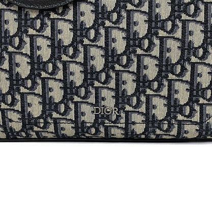 Christian Dior Tote Bag Navy Gray Oblique