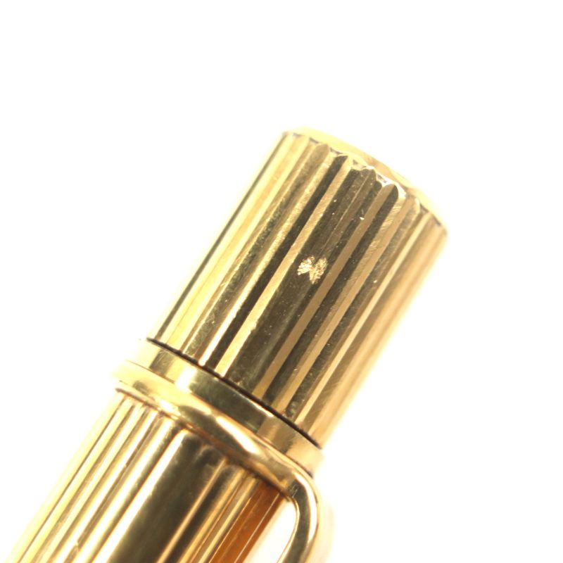  Cartier Must De Cartier Stripe Pattern Twist Ballpoint Pen Gold