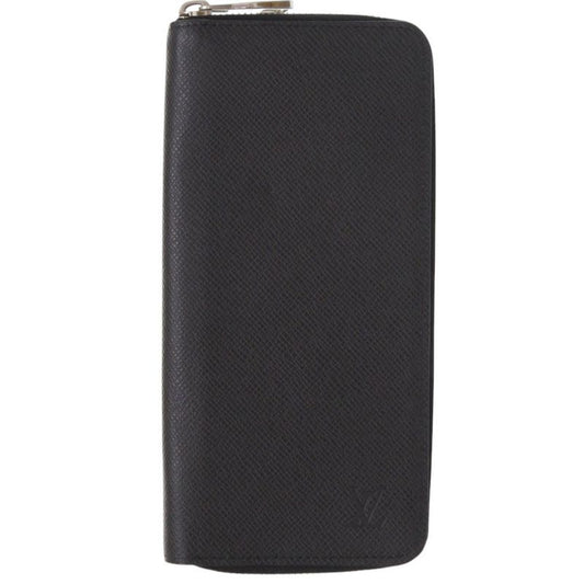Louis Vuitton Round Zipper Zippy Wallet Vertical Taiga M30503 Noir Black Long