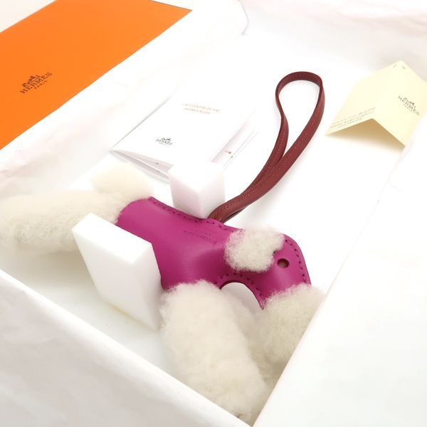 Hermes Buddy Charm Mouton X Anion Agno Milo Rose Purple X Rouge Gleau X Ecru