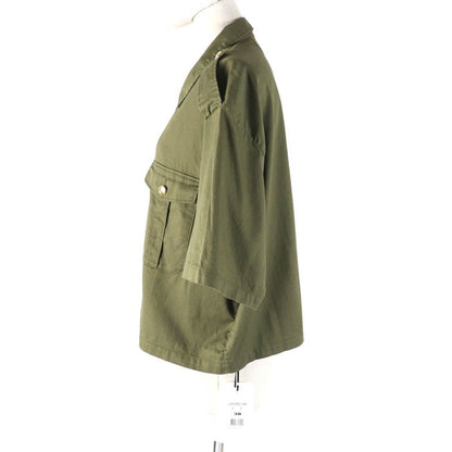 Celine 2c580106k 100% Cotton Triomphe Button Military Shirt Short Sleeve Shirt