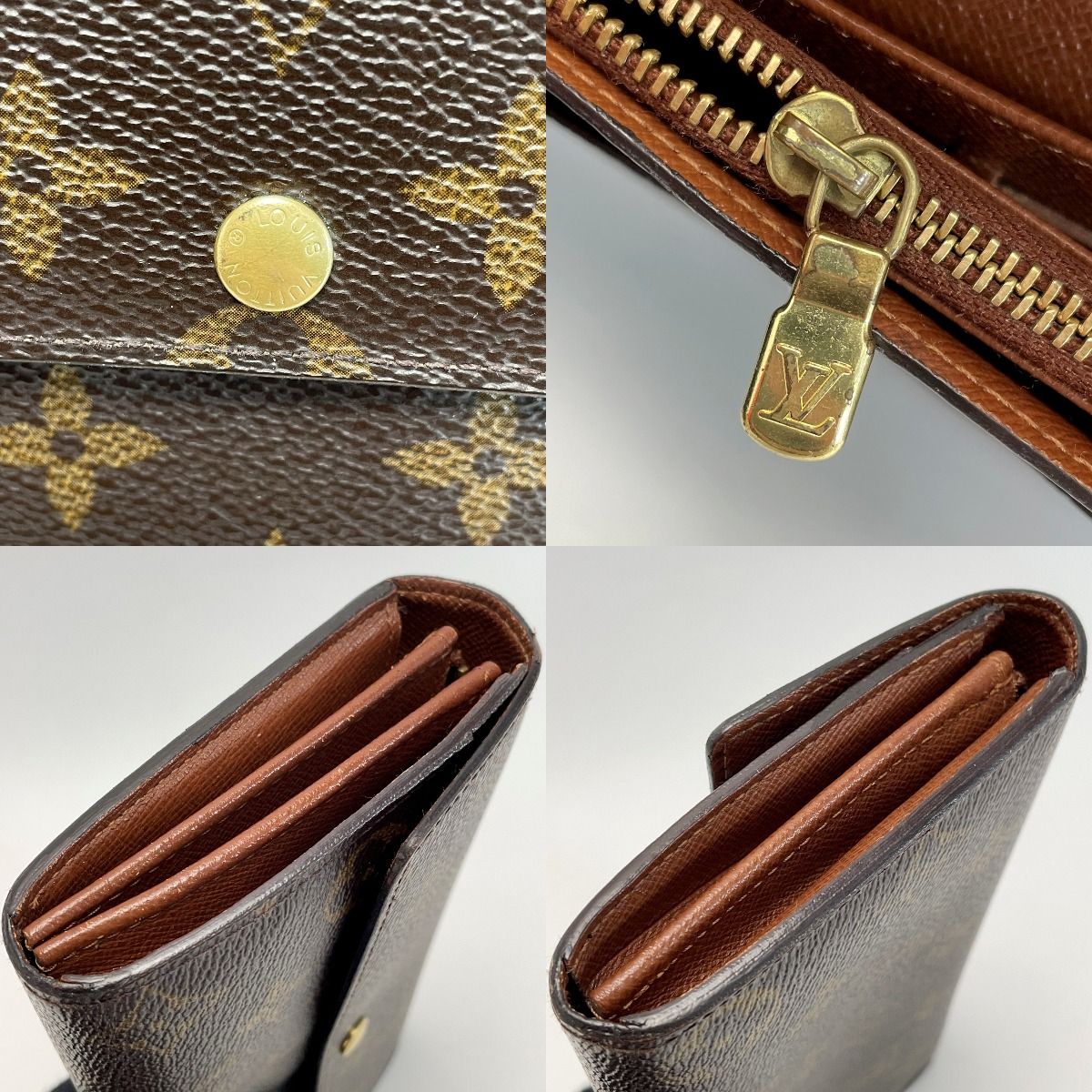 Louis Vuitton Pochette Portomone Credit M61725 Brown Long Wallet
