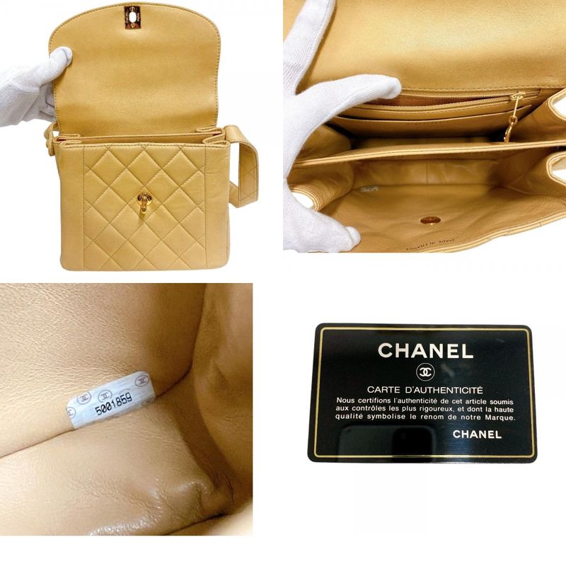 Chanel Diana Flap Turnlock 5th Matelasse Handbag Bag Cabasn Brand Beige Women