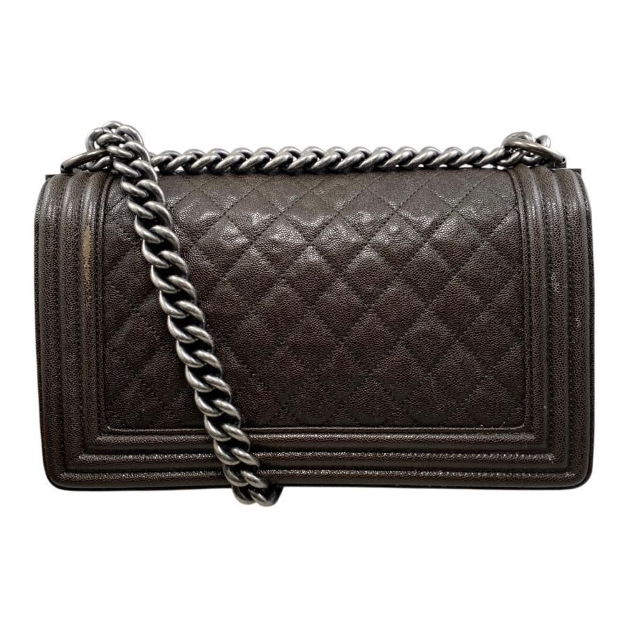 Chanel Boy Chanel Shoulder Bag Chain Bag A67086 Matelasse Caviar Skin Coco Dark