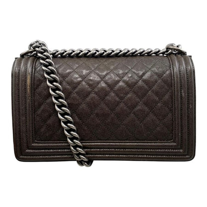 Chanel Boy Chanel Shoulder Bag Chain Bag A67086 Matelasse Caviar Skin Coco Dark