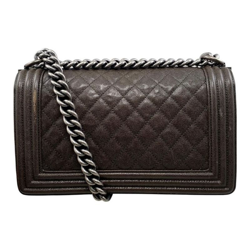 Chanel Boy Chanel Shoulder Bag Chain Bag A67086 Matelasse Caviar Skin Coco Dark