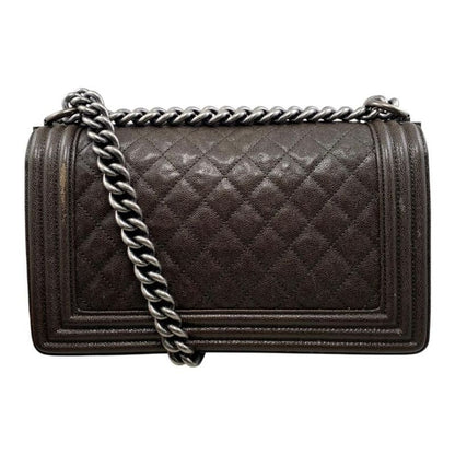 Chanel Boy Chanel Shoulder Bag Chain Bag A67086 Matelasse Caviar Skin Coco Dark