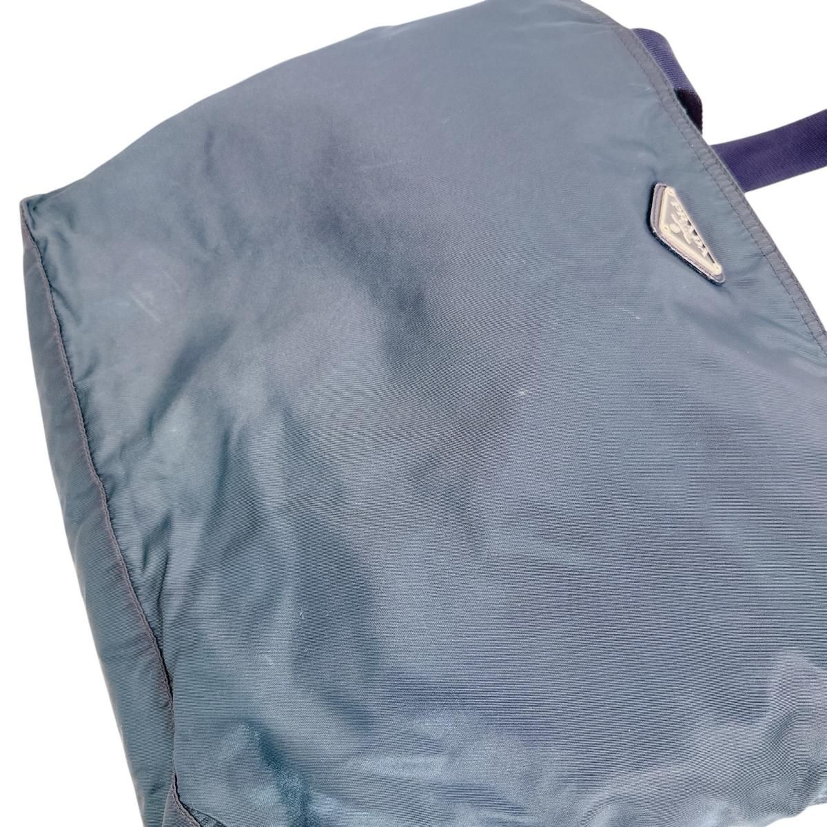 Prada Commuter Tote Bag Large Enough for A4 Size Blue