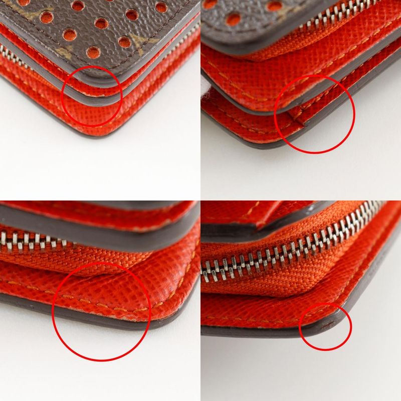 Louis Vuitton Compact Zip Perforated M95189 Monogram Perfot Orange Mi0046