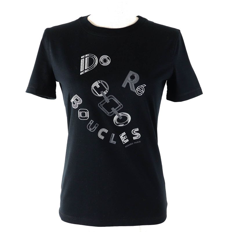 Hermes 3h4611dl Do Re Boucles Do Re Boucles 100% Cotton Crew Neck Short Sleeve