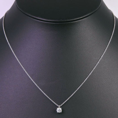 Tiffany & Co Solitaire Approx 0.3ct Pt950platinum X Diamond Ladies 2.5g Necklace