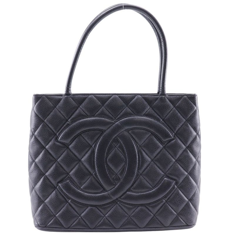 Chanel Reproduction Tote Caviar Skin Black Women's Tote Bag