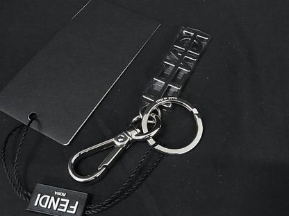 Fendi Key Holder Key Ring Bag Charm Women's Men's Silver Fr1692