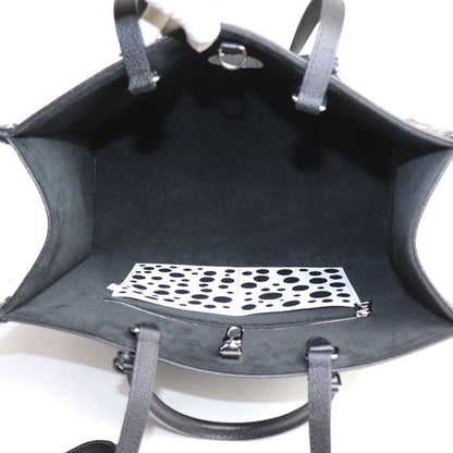 Louis Vuitton On The Go MM Yayoi Kusama Tote Bag Empreinte Black White M46389