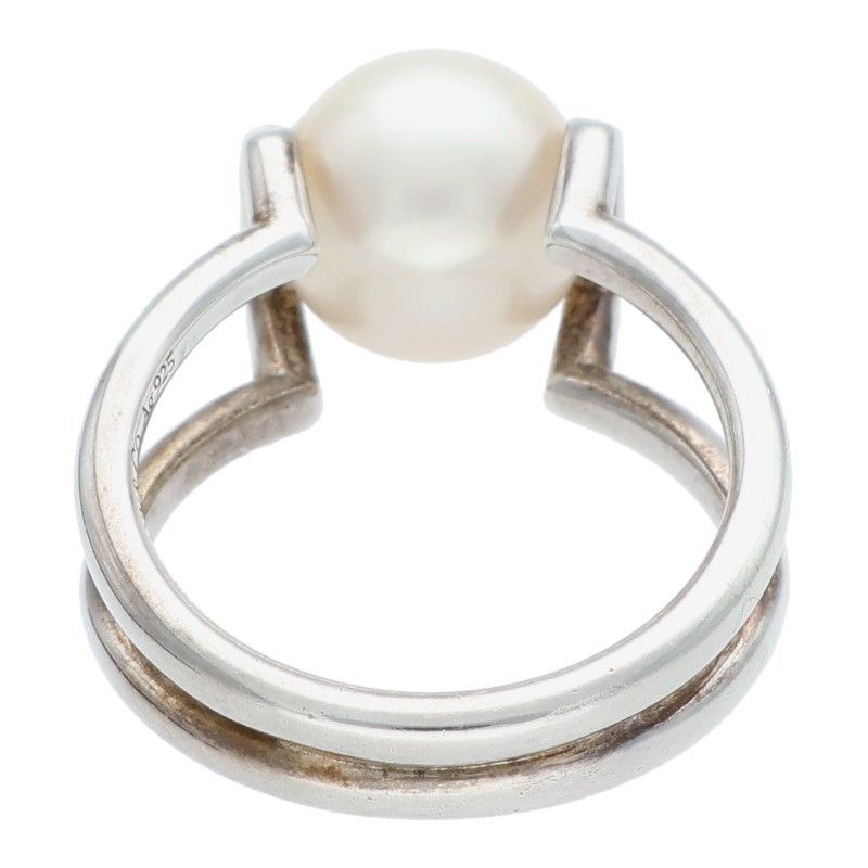 Tiffany & Co Hardwear Hardware Freshwater Pearl Silver Ring Men's #12