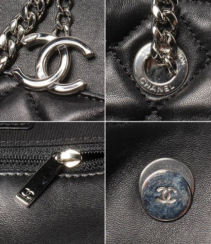 Chanel Chain Tote Bag Lambskin Silver Hardware Women's Chanel
