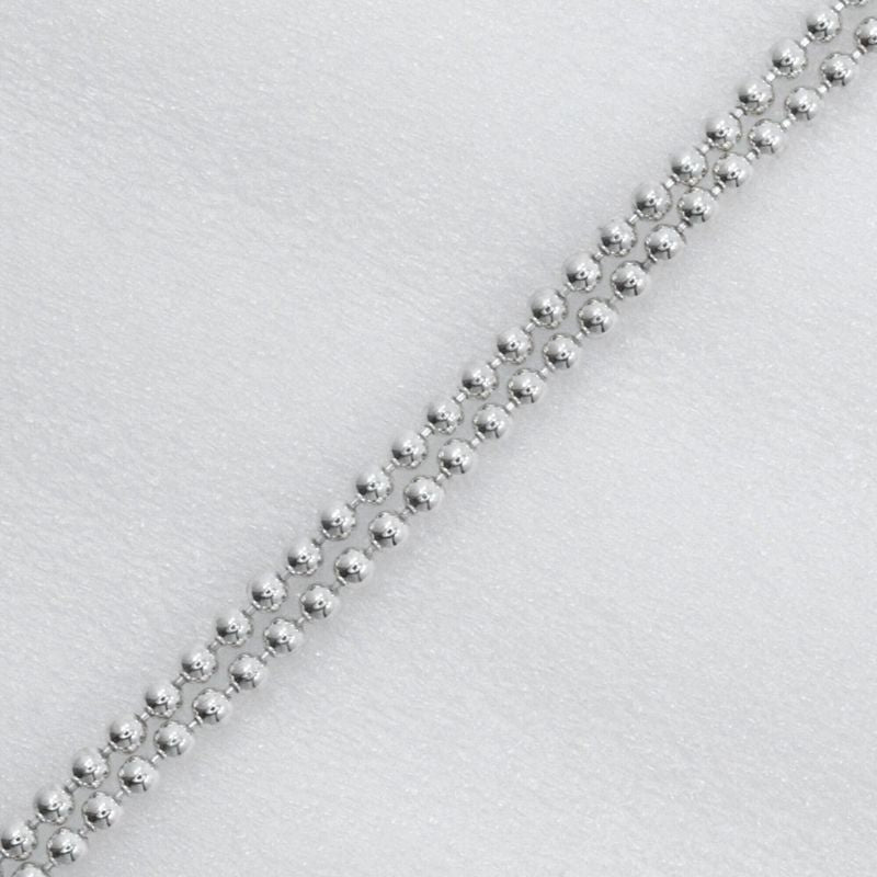 Gucci Logo Bar Double Ball Chain Silver 925 Unisex 23.9g Necklace