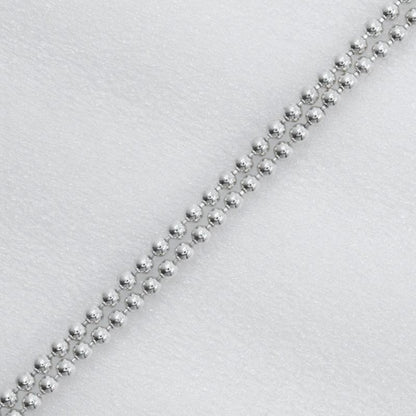 Gucci Logo Bar Double Ball Chain Silver 925 Unisex 23.9g Necklace