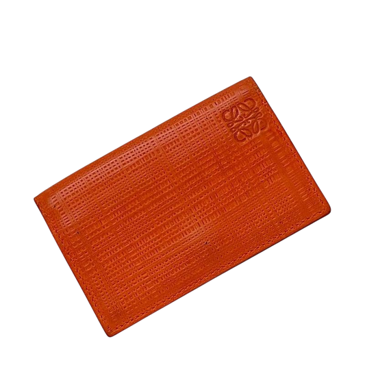Loewe Business Card Holder Orange Linen Anagram 9867805 Card Case
