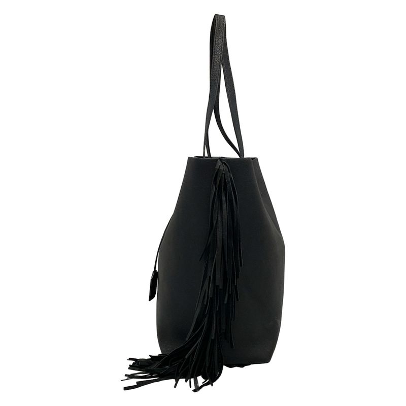 Saint Laurent Paris Tote Bag 410666 Black Fringe Leather