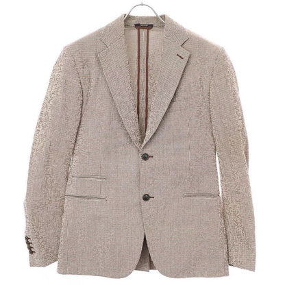 Hermes 18ss Checked Seersucker Tailored Jacket G19821 Brown 46