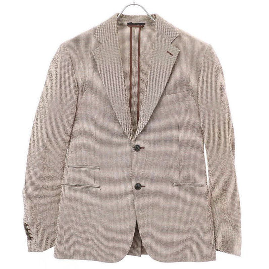Hermes 18ss Checked Seersucker Tailored Jacket G19821 Brown 46