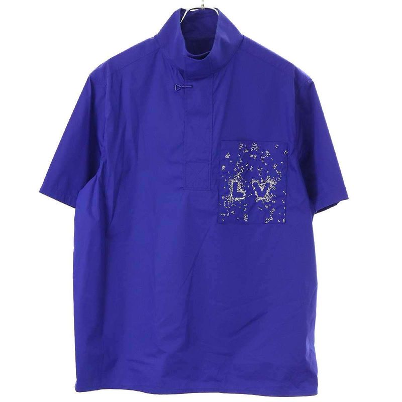 Louis Vuitton 22aw LV Split Short Sleeve Pullover Shirt Rm222m Mn8 Hns04w Blue L