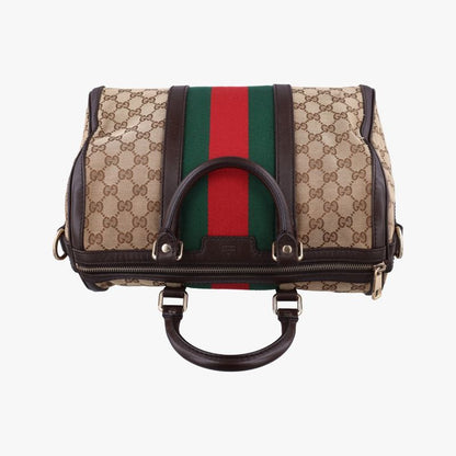 Guccisherry Line Beige And Green And Red Canvas And Leather 247205g010955325