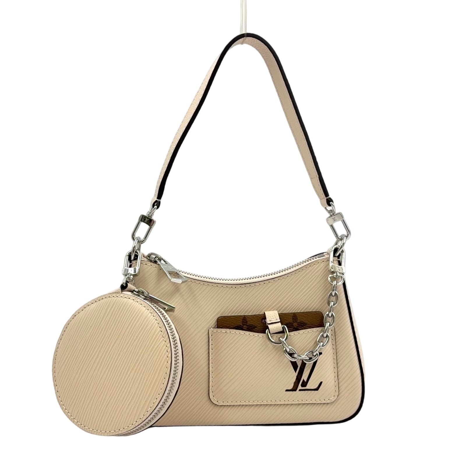 Louis Vuitton Marais Rini Epi 2-Way Shoulder Leather Ivory Handbag Silver