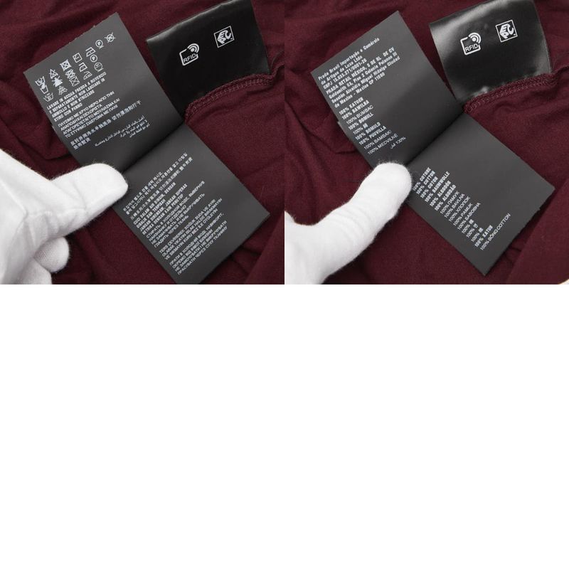Prada 25SS Triangle Logo Short Sleeve T-shirt Size: S Ujn912 Bordeaux Wine Red