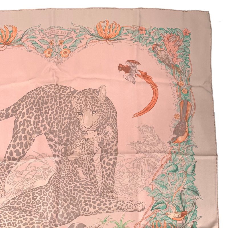 Hermes Scarf Carre 90 DIP DYE Jungle LOVE Jungle LOVE 100% Silk With Box