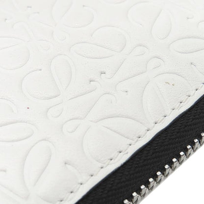 Loewe Long Wallet Repeat Anagram Zip Around Wallet Calfleather White Silver