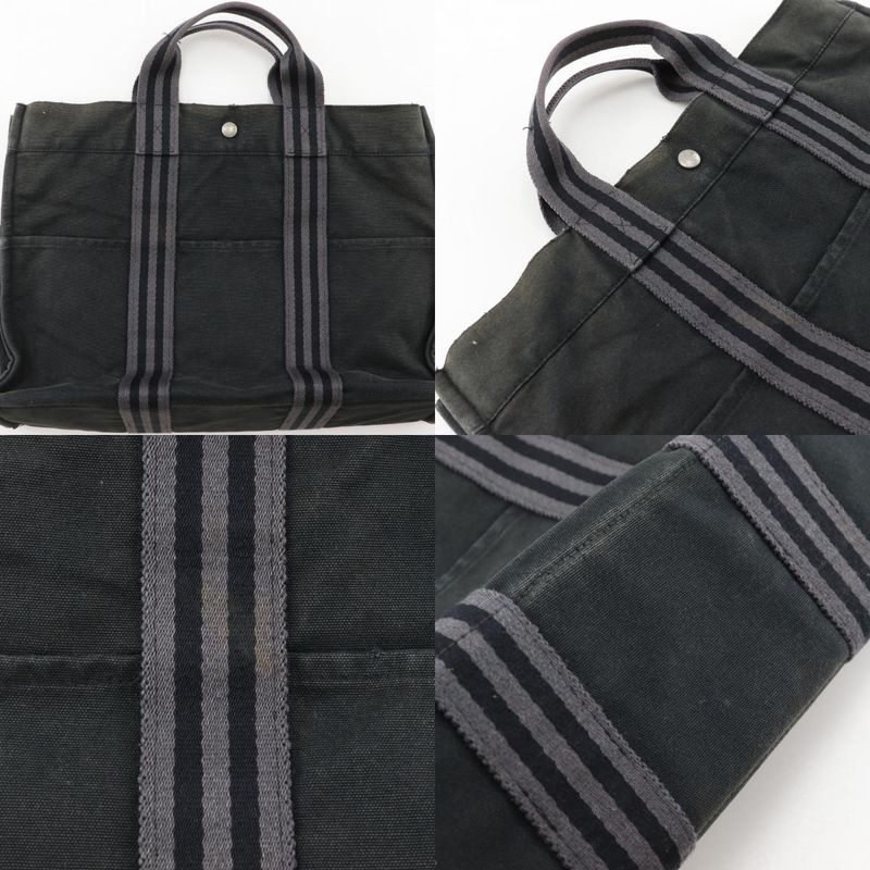 Hermes Fourre Tout MM Tote Canvas Black Unisex Handbag