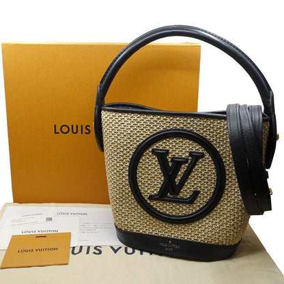 Louis Vuitton Petit Bucket 2WAY Bag Hand Shoulder - M59961 RFID Raffia