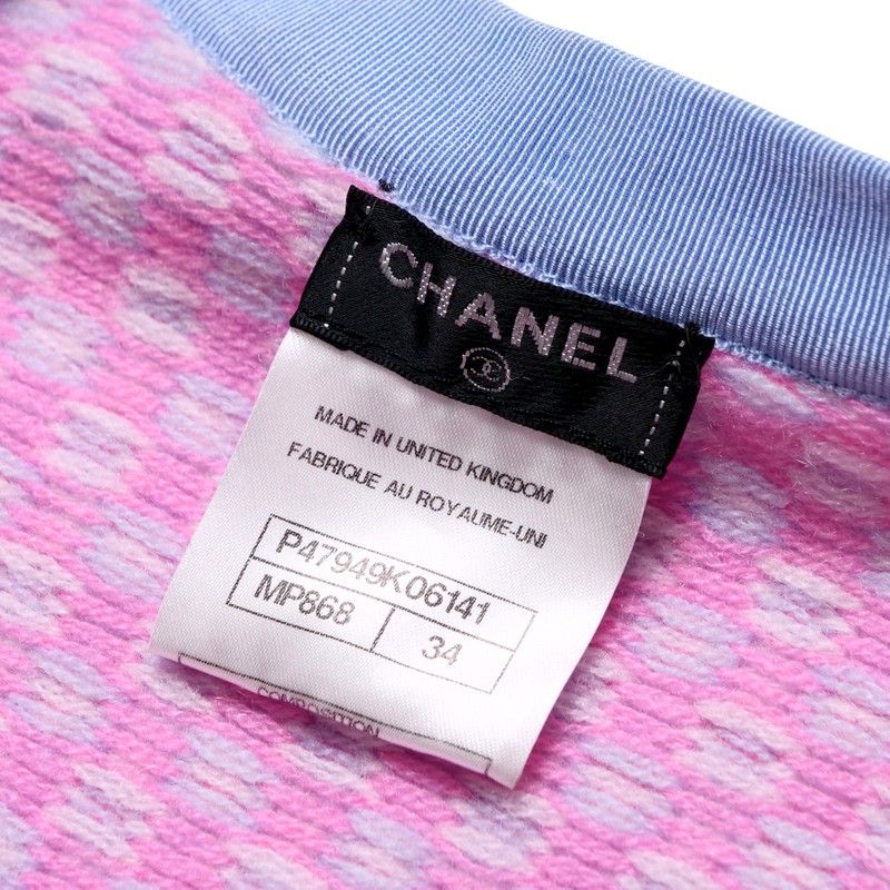 Chanel Cardigan Size 34 P47 CC Logo Coco Mark Buttons Knitted All Cashmere