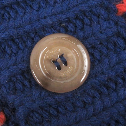 Gucci 23SS 711571 100% Wool Le Plaid Long Sleeve Knit Cardigan Orange Blue L