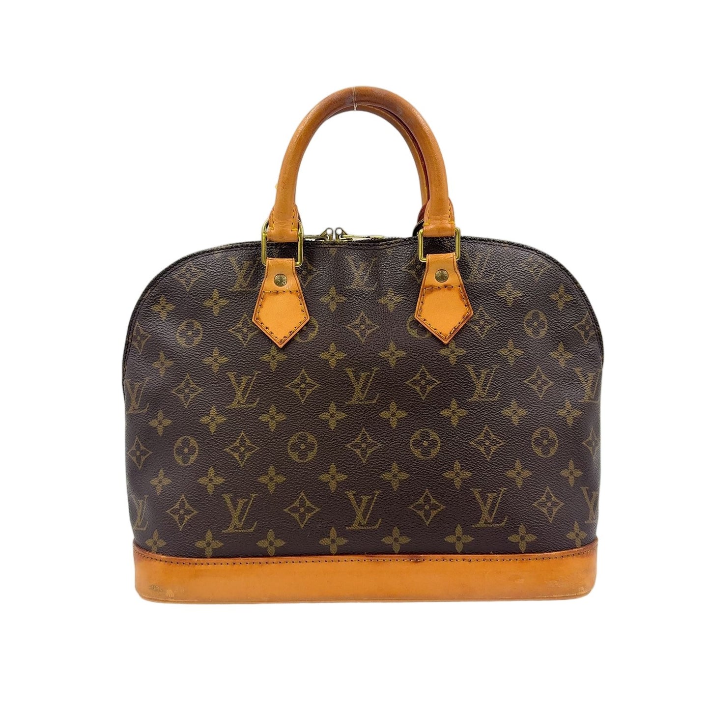 Louis Vuitton Alma PM Monogram Leather Brown Light Handbag Gold